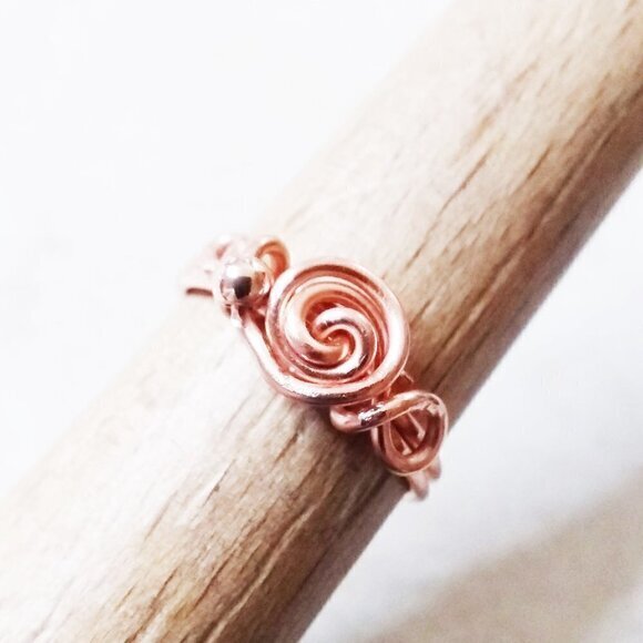 Earth Art hand crafted artisan Jewelry - Handmade! Unique + Eclectic ~ Copper Wire Wrapped Ring - Sz 6! No Two Are Alike!